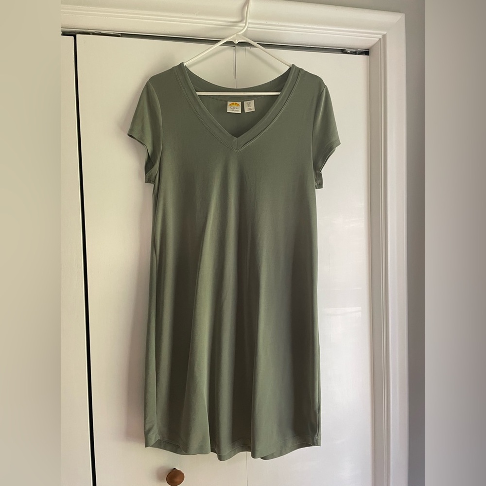 C&C California Sage V-Neck T-Shirt Dress